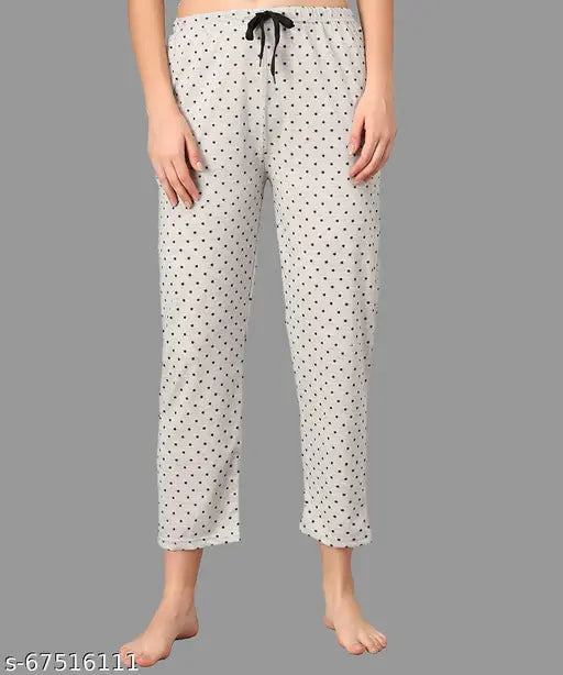 Cotton printed pyjama night dress lounge wear (pack of 2) for women and girls, soft maxi length with elasticated waistband