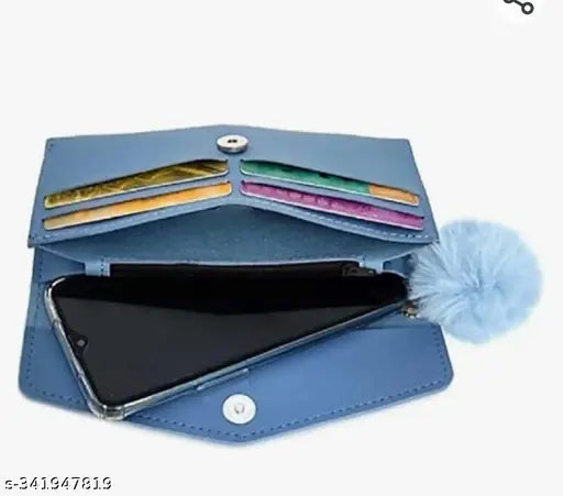 Multicolor fabric clutch wallet set, vegan-friendly with hoop & loop closure, embellished net design, perfect combo of long & small wallets, suitable for women & girls (Indian origin)