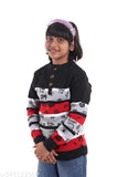 Acrylic casual sweater for kids in full sleeves, printed pattern, sizes 3-4 to 10-11 years, India origin