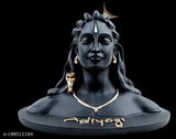 Resin Adi Shankara Rudraksha Mala for car dashboard and home decor (9cm x 9cm x 7cm), miniature version of the 112-Feet Adiyogi statue, source of positivity and spirituality