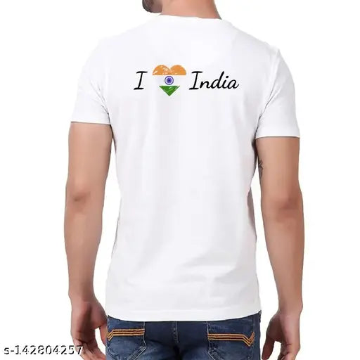 Orange dry-fit unisex T-shirt (130gsm), printed Azadi Ka Amrit Mahotsav design, made in India