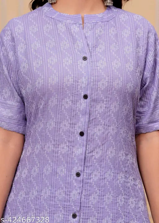 Cotton blend designer women's co-ord set with palazzos and dupatta, festive season collection by Vastra creation