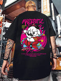 Cotton blend black oversized graphic printed Benny Brooks men's t-shirts, pack of 2 - Indian fashion for modern men