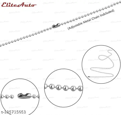 Black adjustable ball chain moustache car rearview mirror hanging ornament, premium laser-cut acrylic by EliteAuto