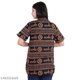 Mahakaal printed cotton T-shirt kurta, vibrant design for men and women, long sleeves, XL size from India