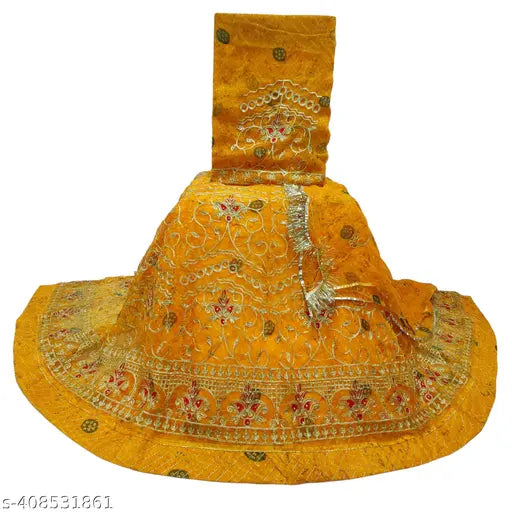 Embroidered Rajputi Poshak for women - High-quality georgette lehenga, kurti, odni, and satin astar with Aari and stone work, suitable for parties and festivals