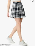 Cotton checked skirt for women and girls, fancy trendy short tennise style with various sizes available