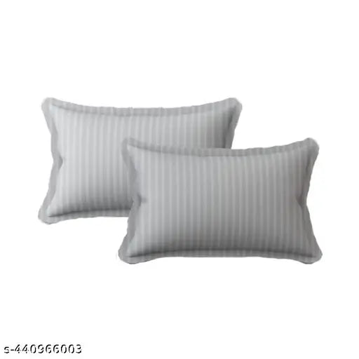 Gray striped microfiber bedsheet, breathable and wrinkle-free with soft touch flat double bed design by Parinika Fabs - ideal for adult use during summer seasons, available in India