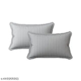 Gray striped microfiber bedsheet, breathable and wrinkle-free with soft touch flat double bed design by Parinika Fabs - ideal for adult use during summer seasons, available in India