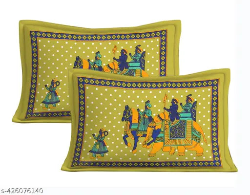 Double bed size, floral cotton Jaipuri printed bedsheet set with 2 pillow covers, ideal for mild winter and adult use. Superfine quality, vibrant design on pure cotton fabric. Great gifting option