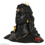 Black poly resin Adiyogi Shiv car dashboard figurine, Indian idol decor