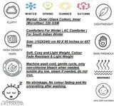 Cozy 220 Gsm microfiber printed quilted comforter, single size 60x90 inches - soft, hypoallergenic, machine washable bed cover