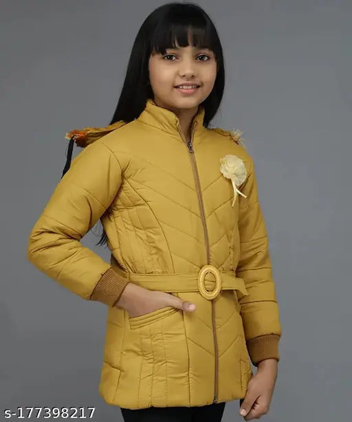 Polyester kiaz girl bomber with full sleeves, solid-colored children's clothing for 2-3 years old