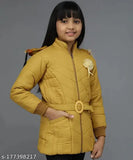 Polyester kiaz girl bomber with full sleeves, solid-colored children's clothing for 2-3 years old