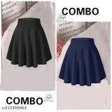 Cotton blend solid net absorbing women's skirt, India-made, sizes available from 26in waist and 14in length to 34in waist and 16in length