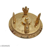 Gold-plated brass Shiv Parivar statue featuring Lord Shiva, Parvati, Ganesha, Kartik, and Nandi, Indian handcrafted religious idol, 3.5x3.5 inch Shiva murti