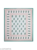 Turquoise 100% cotton Jaipuri traditional double bedsheet with 2 pillow covers, perfect for summer adult use, featuring floral patterns and Indian design trends