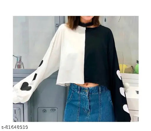 Colorblocked long sleeve cotton tunic by Madana Tops, women's tops & tunics, quality and affordability, India origin