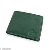 Faux leather bi-fold wallet, free size, 2 compartments, solid color, casual design - Men's accessory from India