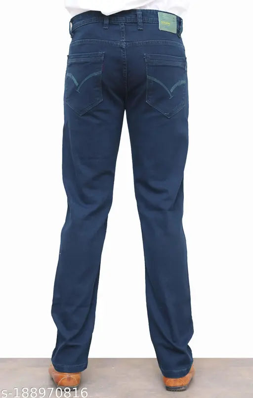 Green silk denim men's jeans, solid pattern, size 30 (waist 31in, length 42in, hip 35in)