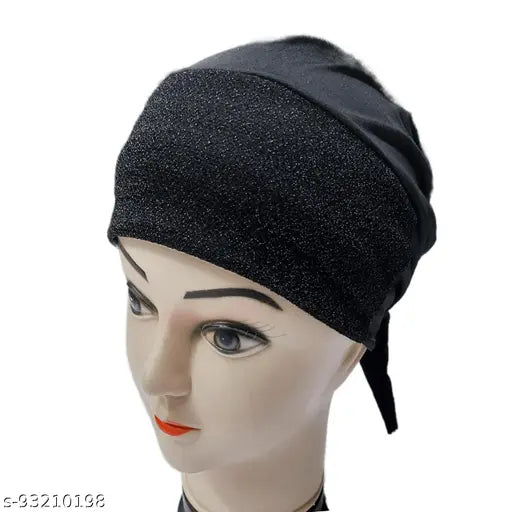 Modern cotton canvas Hijab Cap Combo (pack of 2), textured pattern, onesize head wrap for Islamic fashion from India