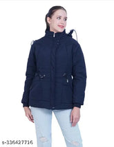 Women's solid nylon Winter 2023 Huddie jacket, available in sizes S-XL. Solid design for a chic winter look