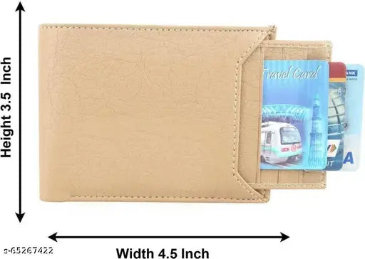 Cream leather wallet, regular size, 7 card slots - high-quality bi-fold men's accessory from The Brand Company, India