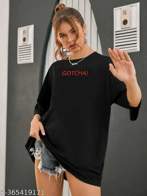 Women's cotton graphic printed oversize t-shirt, short sleeves, vibrant style for all, India origin