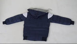 Nevi blue polyester kid's jacket with long sleeves and printed pattern, size 2-3 years