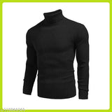 High neck cotton long-sleeved men's t-shirt, solid design, size S/M/L/Free Size