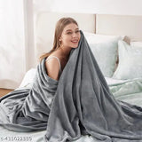 Microfiber gray only kcg Plush Summer Double Bed Dohar/AC Blanket, lightweight and cozy for AC rooms