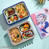 Stainless steel unicorn lunchbox for kids, microwave safe, 22.5 x 16.5 x 6.5 cm, Made in India