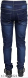Blue cotton blend men's slim mid-rise jeans with dyed/washed pattern, double-stitched and stretchable. Size 28 (28waist, 39length, 33hip), India origin