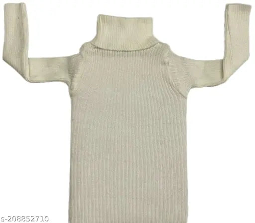 Woolen highneck sweaters for kids (0-4 years), soft and skin-friendly, black, white, blue, beige, pink, yellow, Indian origin