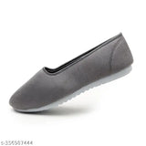 Grey suede slip-on ballerinas for women and girls - Yuki Grey Bellies, perfect blend of style and comfort for daily wear