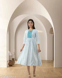 Rayon embroidered kurti, three-quarter sleeves, perfect for special occasions & daily wear. Made from 100% natural Indian fabric