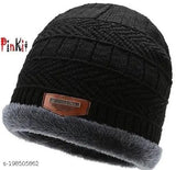 Attractive canvas men's beanie caps (pack of 2), Indian handcrafted fashion accessory for casual wear