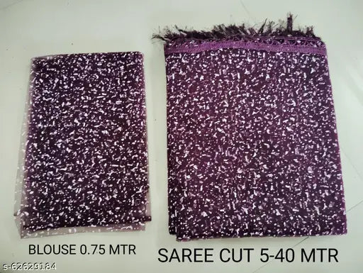 Embellished net saree with separate blouse, Indian voguish free size (5.5m x 0.8m)