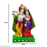 Resin Radha-Krishna idol with complete sringar, 12cm x 21cm x 10cm, Indian handcrafted