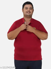 Cotton blend, solid color XFOX men's plus size polo t-shirt, ideal for larger sizes. Shown with chest embroidery