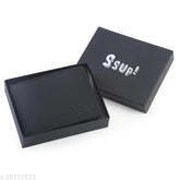 Fancy Modern Leather Wallet - Colourblock Design, 5 Compartments, Free Size (10cm x 10cm)