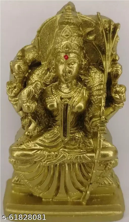 Poly resin Kanchi Kamakshi Amman idol, vibrant Hindu deity figurine from India