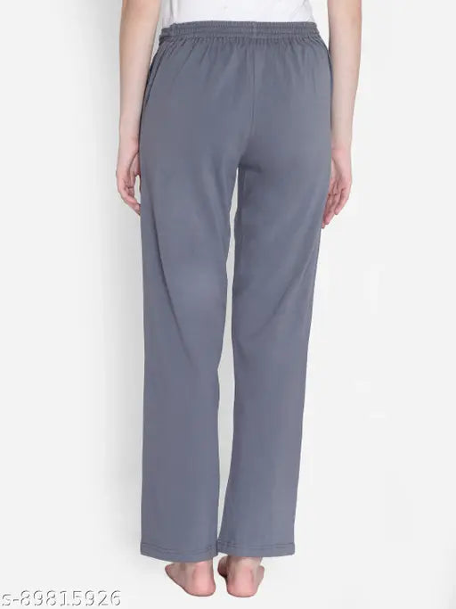 Cotton lower pants for women, mid-rise, printed design, elastic waistband, Indian origin