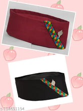 Fine quality cotton Pahadi Modi flat cap, maroon and black set of two, traditional Indian beret