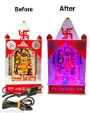 Plastic Ram Murti LED light temple idol, traditional Indian Ram Ayodhya Mandir decor item