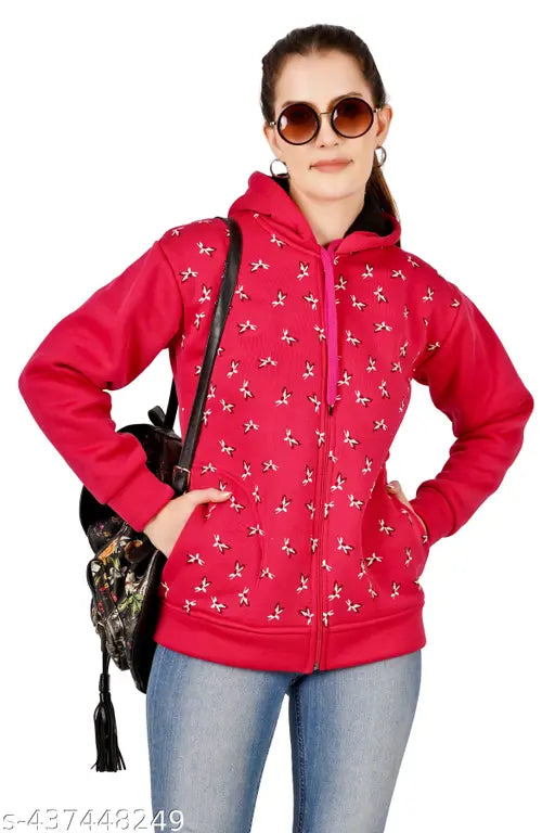 Wool printed party sweatshirt for women, long sleeves, sizes S-XXL