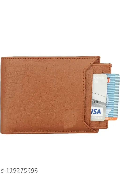 Wood bazar checked PU leather wallet, compact credit card holder with magnetic shut for men & women
