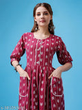 Striped embroidered cotton kurta in Chikankari style, daily wear for women under 199 INR