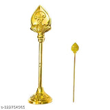 Brass Pooja Samagri combo: Leo Traders Om Vel (15cm) & Poojarom Vel (8cm), sacred symbol of wisdom and valour for Wallet/Pocket, India-made
