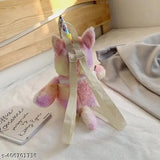 Cute kids unicorn plush stuffed backpack for girls - fabric net, sparkling design, ideal accessory for playtime